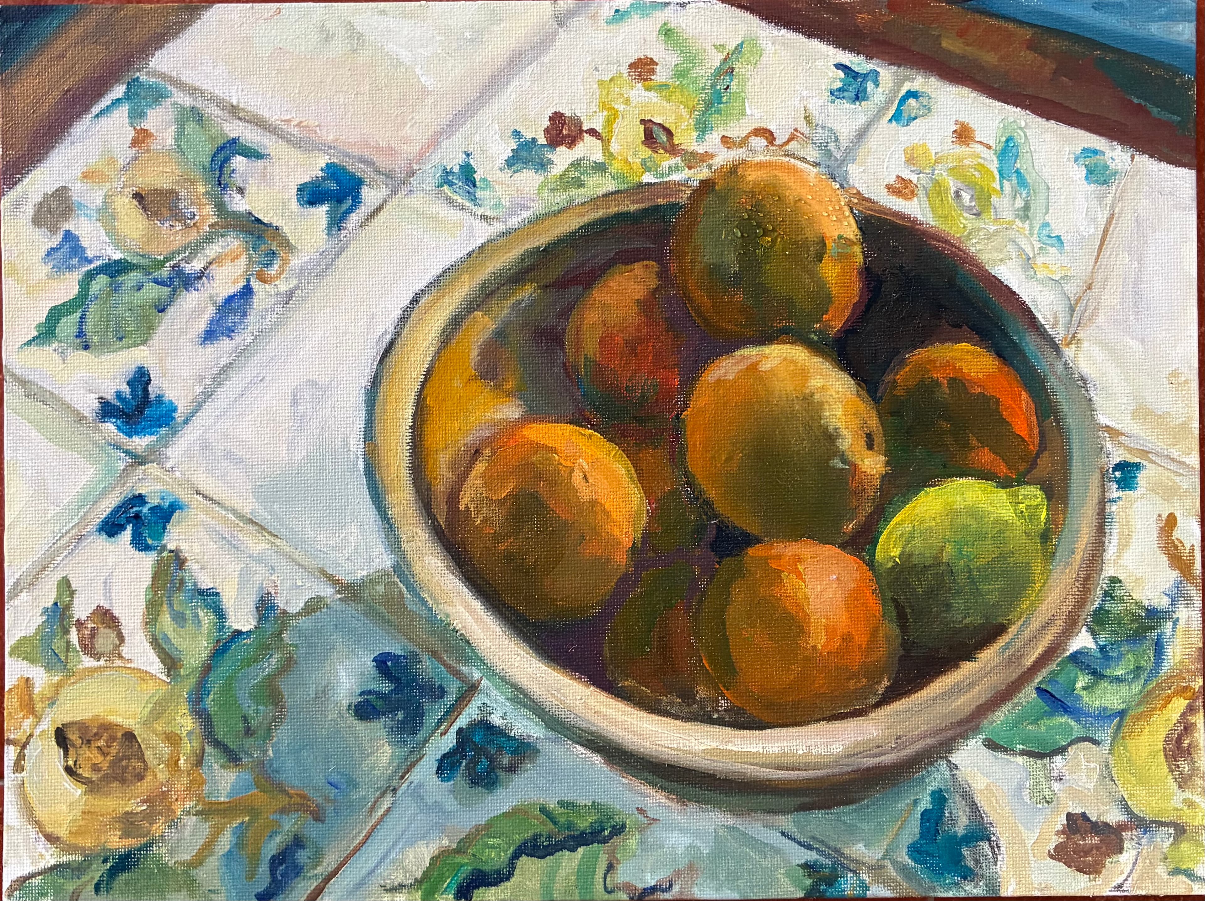 Naranjas sobre azulejo